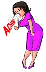 sneezing lady